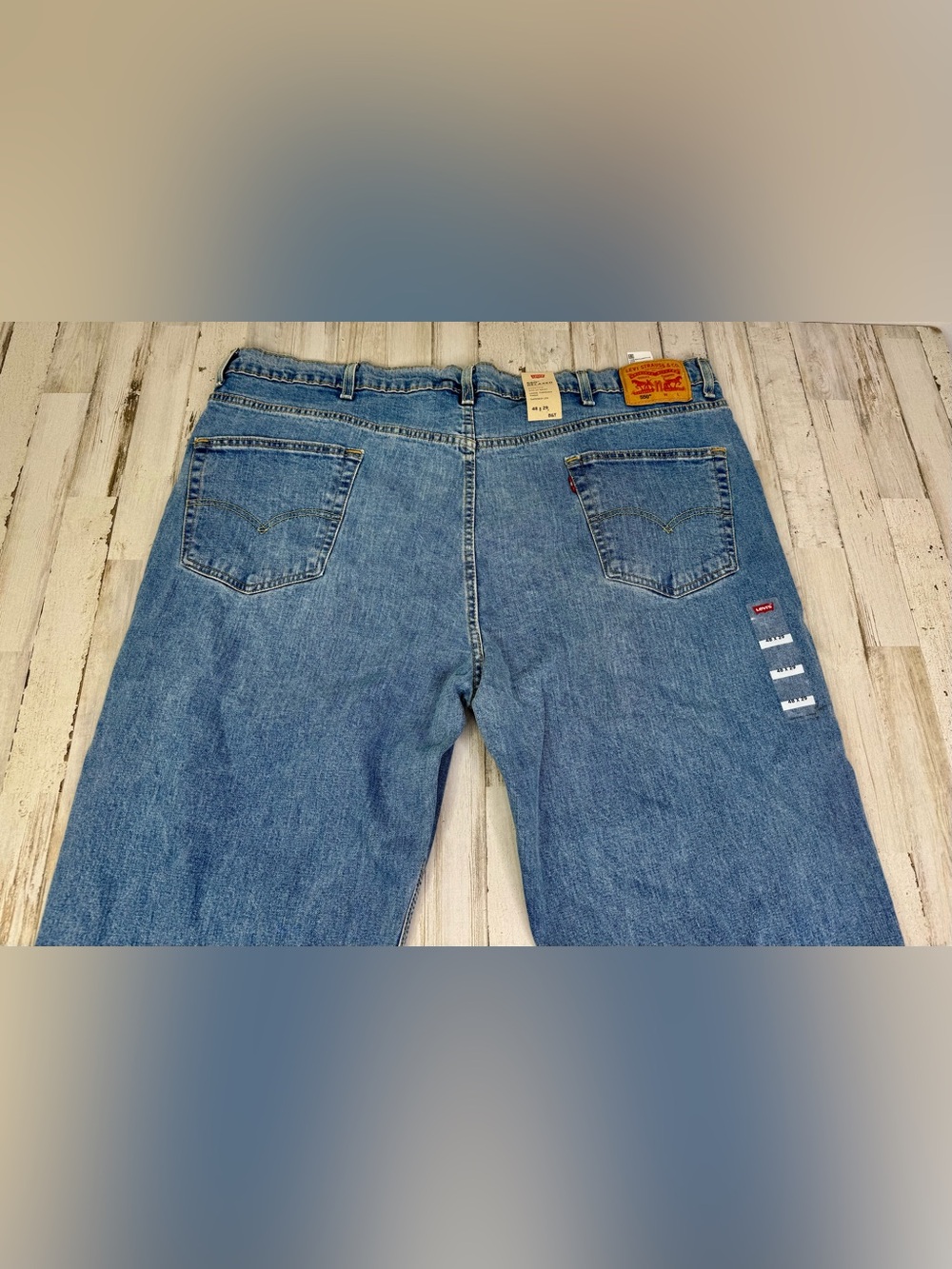 Levis 550 Jeans Mens 48x29 Blue Relaxed Fit Straight Leg Denim Classic NWT - Picture 11 of 12